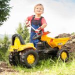 Tractor cu pedale copii Galben si cupa RollyToys Dumper JCB