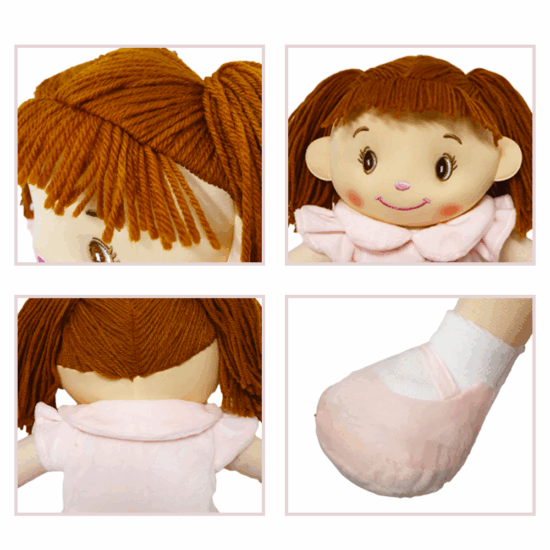 Papusa Material Textil Roz Pal canta Are Mama o fetita Frumusica