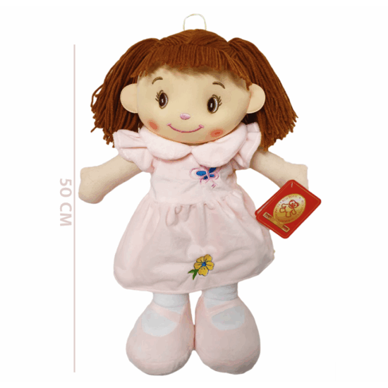 Papusa Material Textil Roz Pal canta Are Mama o fetita Frumusica