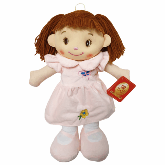 Papusa Material Textil Roz Pal canta Are Mama o fetita Frumusica