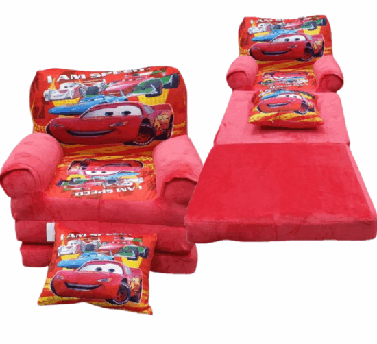 Set Fulger McQueen Fotoliu extensibil 115 cm si Perna plus Set Fulger McQueen Fotoliu extensibil 115 cm si Perna plus