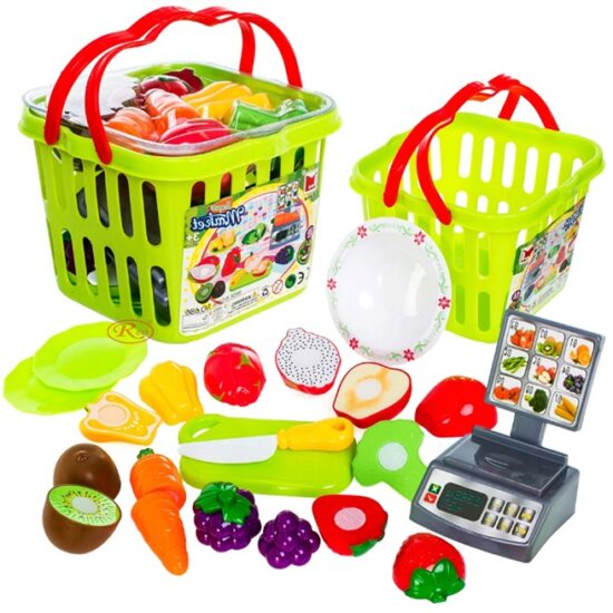 Set Cosul cu fructe si legume de feliat cu cantar Set Cosul cu fructe si legume de feliat cu cantar