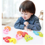 Puzzle educativ lemn Omida 3D cifre