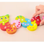 Puzzle educativ lemn Omida 3D cifre