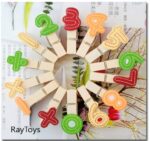 Set cifre din lemn suport clips si operatii matematice