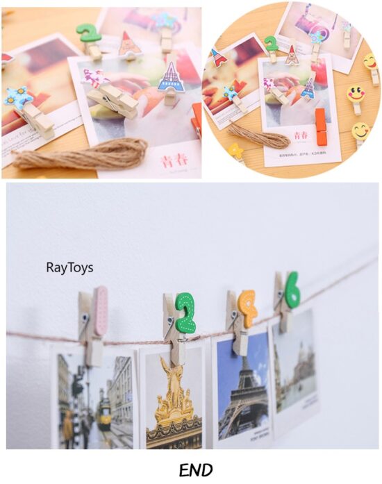 Set cifre din lemn suport clips si operatii matematice