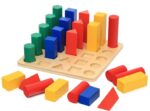 Sortare forme geometrice Montesori din lemn Curcubeu