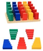 Sortare forme geometrice Montesori din lemn Curcubeu