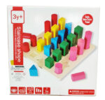 Sortare forme geometrice Montesori din lemn Curcubeu