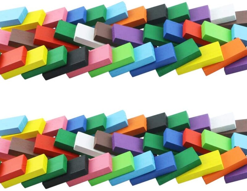 Joc societate Domino din lemn colorat 360-600 piese