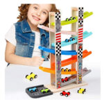 Pista cu 8 masini Circuit Parcare lemn