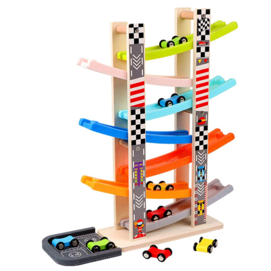 Pista cu 8 masini Circuit Parcare lemn