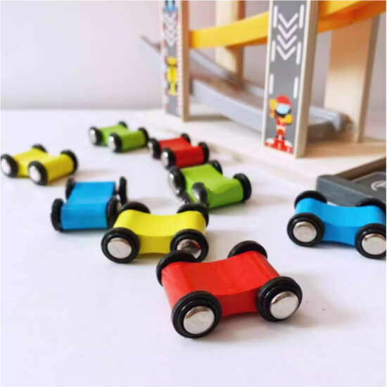 Pista cu 8 masini Circuit Parcare lemn