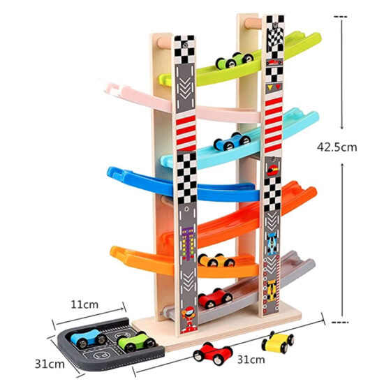 Pista cu 8 masini Circuit Parcare lemn