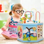 Centru activitati din lemn hexagon educativ 8 in 1