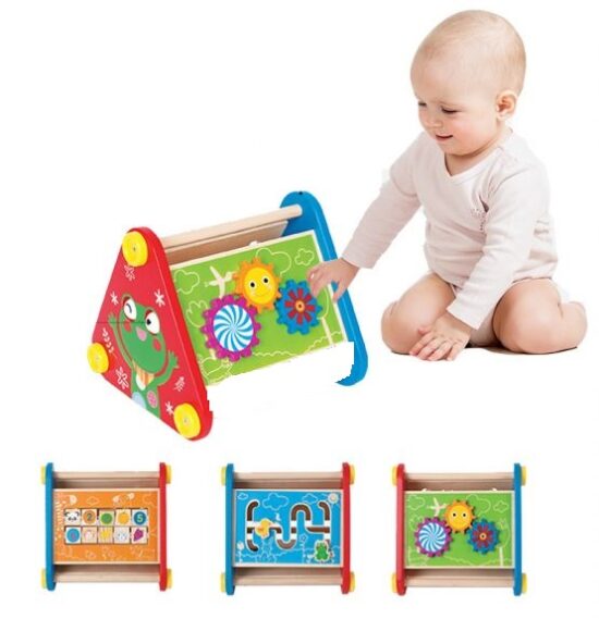 Piramida educativa din lemn 5 in 1