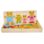 Puzzle potrivire Familia ursuletilor din lemn