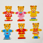 Puzzle potrivire Familia ursuletilor din lemn
