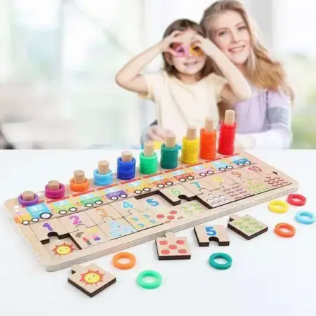 Joc educativ Montessori din lemn Asocierea numerelor