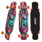 Penny Board lemn Longboard Rosu Roti silicon