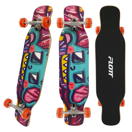 Penny Board lemn Longboard Rosu Roti silicon
