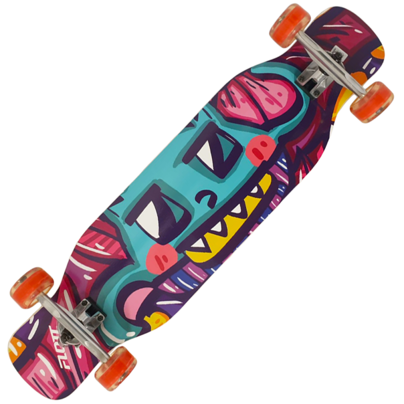 Penny Board lemn Longboard Rosu Roti silicon