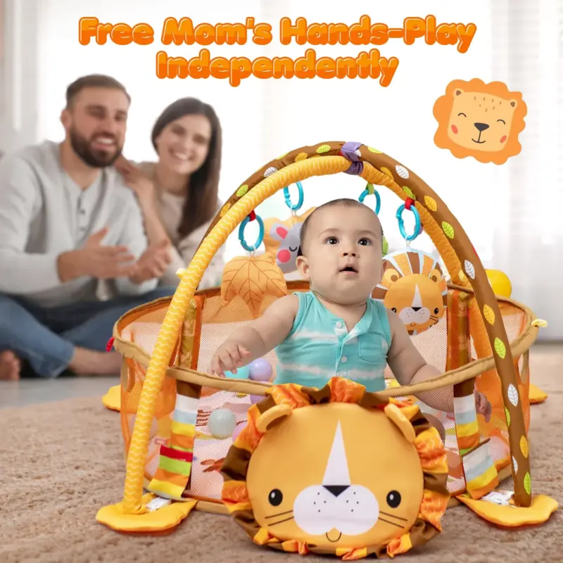Saltea de joaca cu activitati bebe Leu centru de joaca 3in1