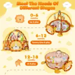 Saltea de joaca cu activitati bebe Leu centru de joaca 3in1