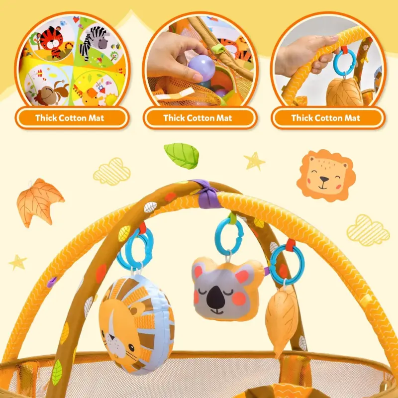 Saltea de joaca cu activitati bebe Leu centru de joaca 3in1