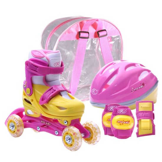 Set Role reglabile casca cotiere si genunchiere copii