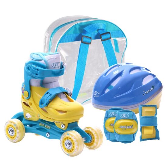 Set Role reglabile casca cotiere si genunchiere copii