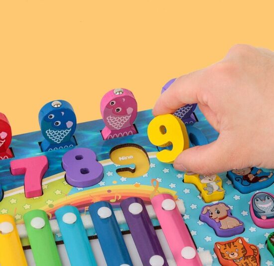 Joc logaritmic Cifre Pescuit magnetic Animale Fructe