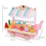 Jucarie Caruciorul cu inghetata din lemn accesorii si copertina