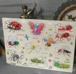 Puzzle incastru Insecte din lemn in Limba Romana