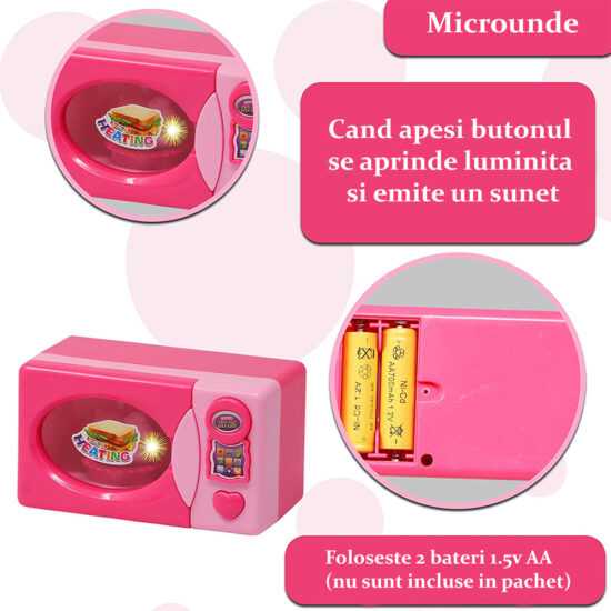 Set 6 electrocasnice bucatarie Jucarii copii cu sunete si lumini