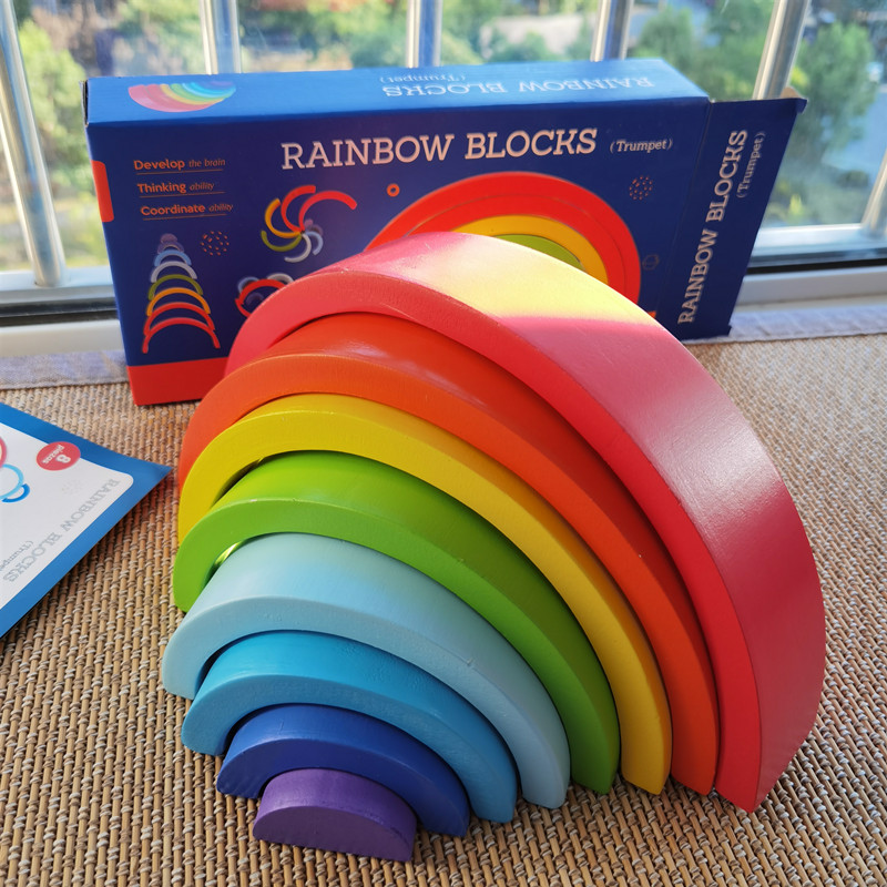 Curcubeu Rainbow blocks cu 8 piese Jucarie de stivuit