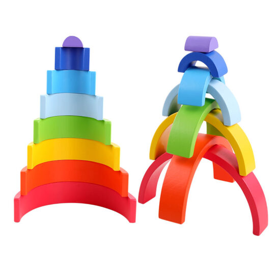 Curcubeu Rainbow blocks cu 8 piese Jucarie de stivuit