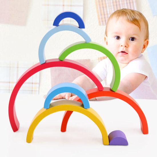 Curcubeu Rainbow blocks cu 8 piese Jucarie de stivuit