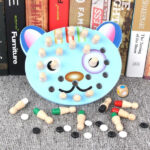 Joc memorie Sah lemn 2 in 1 Memory Chess colorat