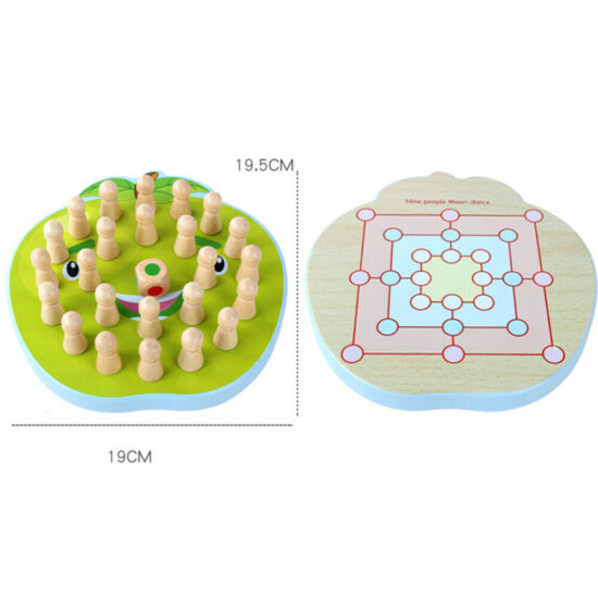 Joc memorie Sah lemn 2 in 1 Memory Chess colorat