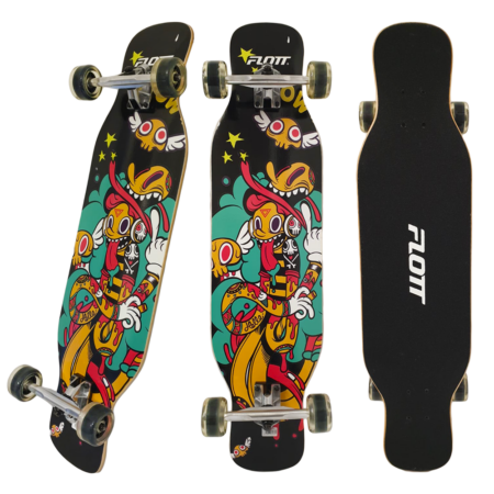 Penny Board lemn Longboard colorat Roti silicon