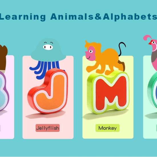 Puzzle alfabet piese mari cu animale 26 litere TOPBRIGHT