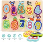 Puzzle piese mari 3D cifre cu animale 0 - 9 Topbright