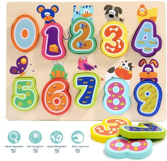 Puzzle piese mari 3D cifre cu animale 0 - 9 Topbright Puzzle piese mari 3D cifre cu animale 0 - 9 Topbright