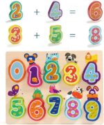 Puzzle piese mari 3D cifre cu animale 0 - 9 Topbright