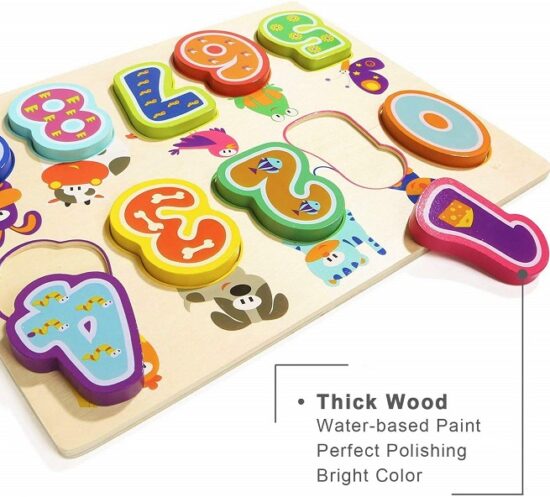 Puzzle piese mari 3D cifre cu animale 0 - 9 Topbright