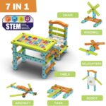 Banc de lucru Masa cu scaun Set creativ 140 de piese STEM