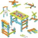 Banc de lucru Masa cu scaun Set creativ 140 de piese STEM