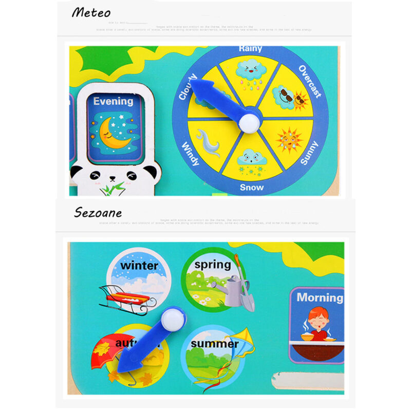 Ceas si Calendar lemn Broscuta Jucarii educative copii