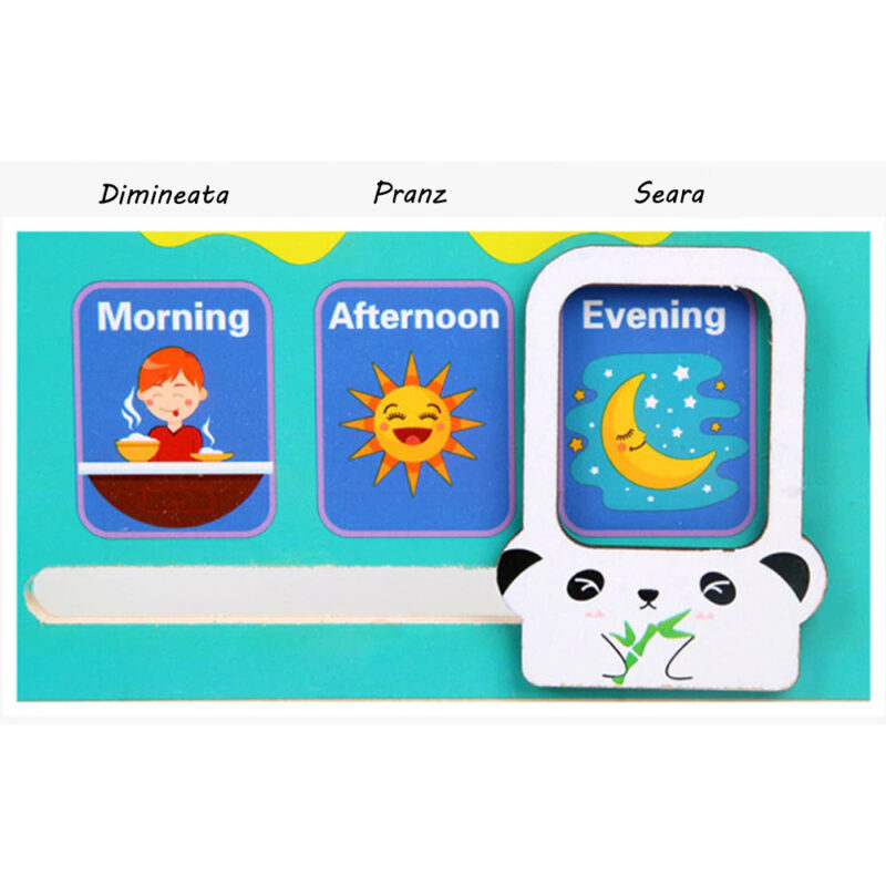 Ceas si Calendar lemn Broscuta Jucarii educative copii